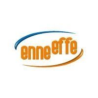 Logo Enneeffe con testo arancione e linee blu-arancioni su sfondo bianco.