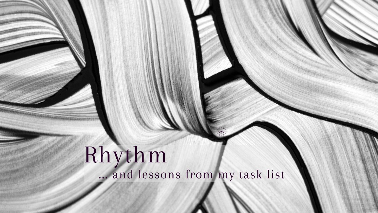 Swirls, black & white, hinting of a rhythm