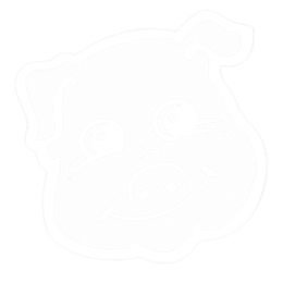 Very faint outline of a cartoon bear face on a white background