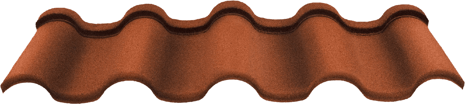 Brown wavy roof tile panel with a corrugated profile