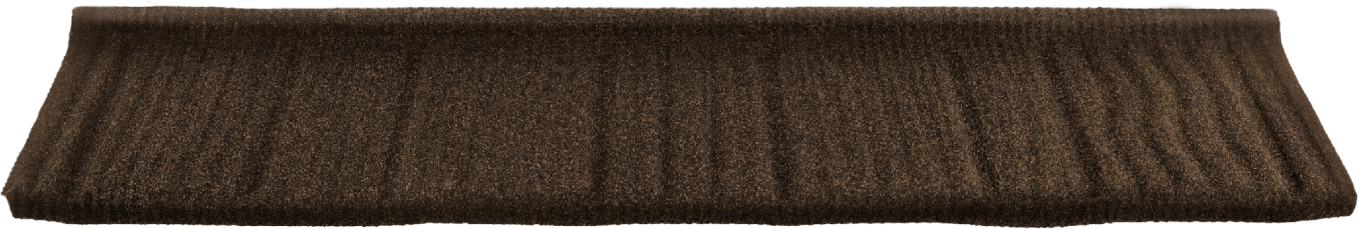 Brown textured doormat with ridged surface on a white background