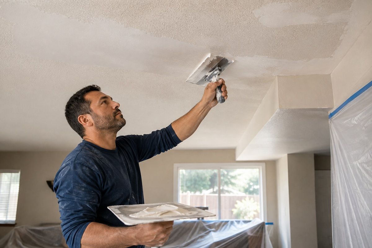 Recent drywall finishing project completed in Porterville, CA