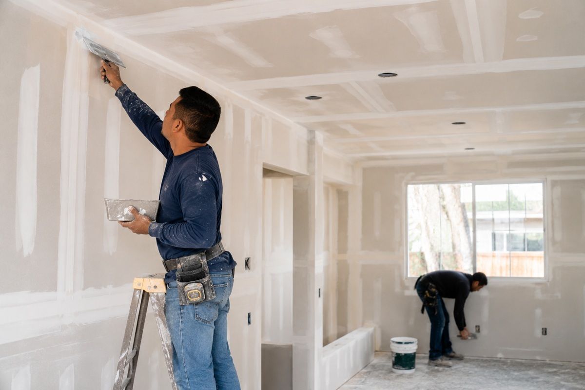 Recent drywall installation project inside a Porterville, CA property