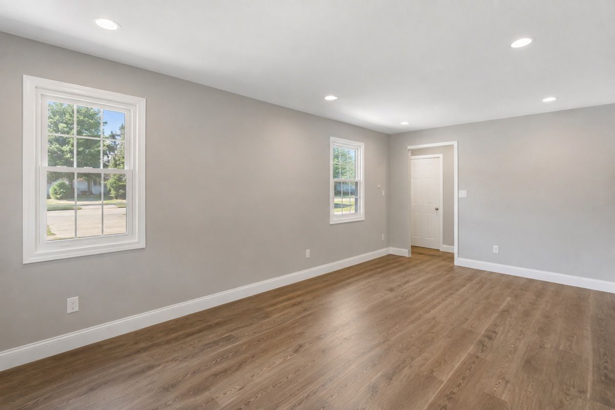 Completed drywall wall repair project in Porterville, CA
