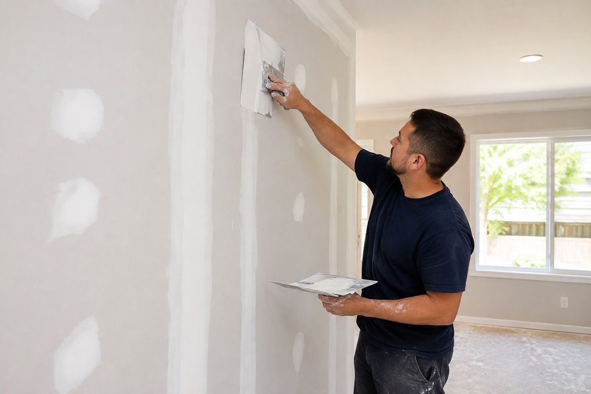 Recent drywall repair project completed at a Porterville, CA property