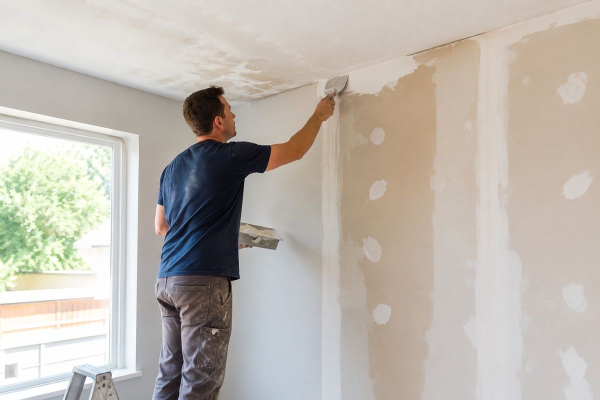 Recent water-damaged drywall repair project completed in Porterville, CA