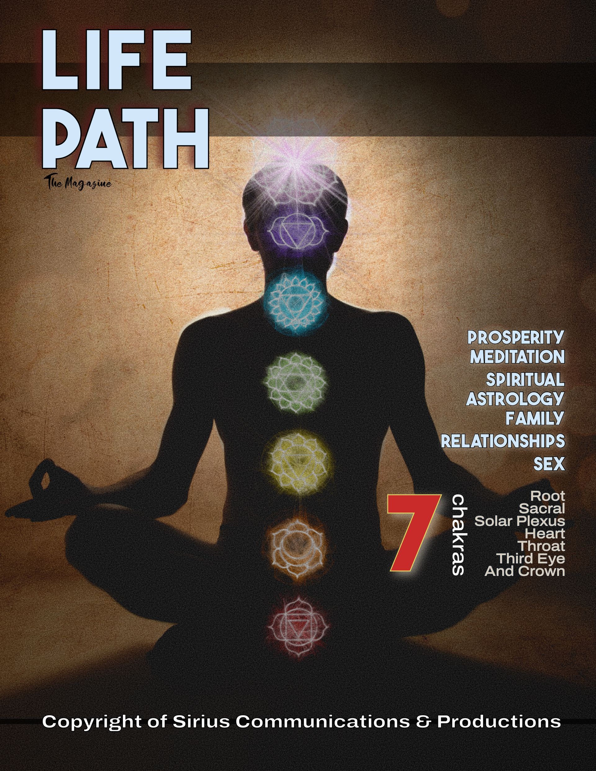 A book called life path has a silhouette of a person in a lotus position