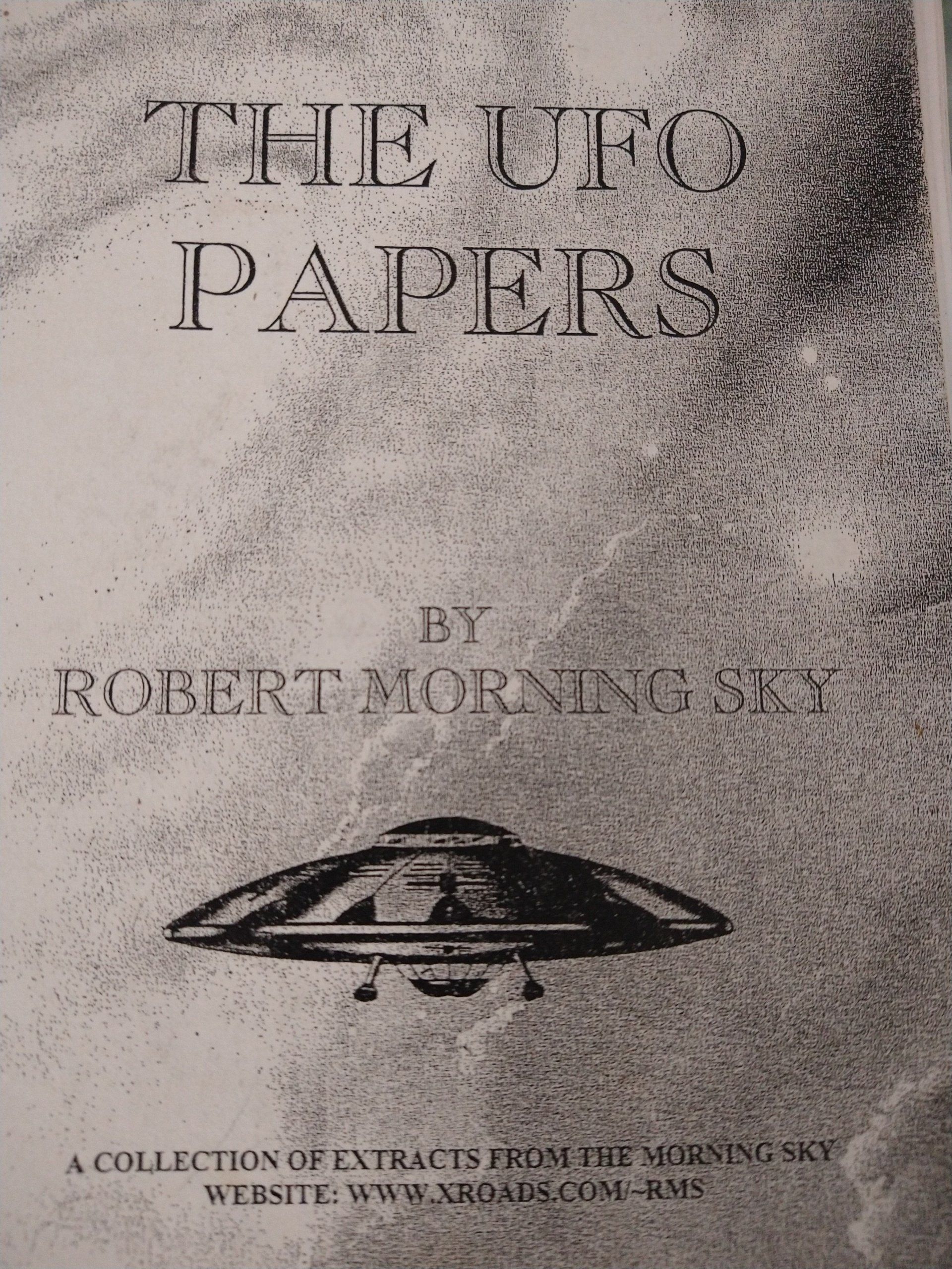 A book titled the ufo papers by robert morning sky