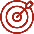 A red icon of a target with a dart in the center.