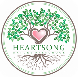 Logo for Heartsong Nature Preschool: Love is at the center. It is the Heartsong of childhood