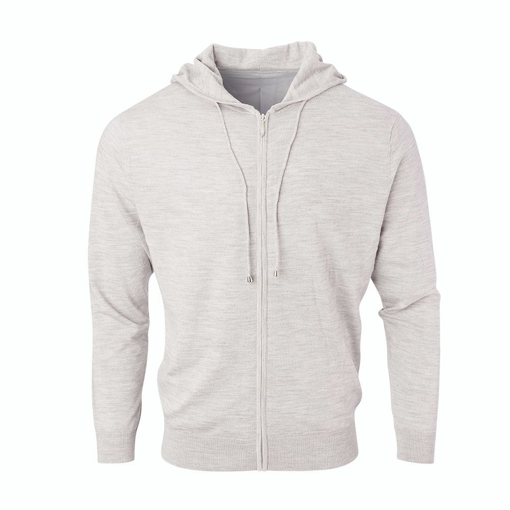 A black hoodie with a zipper on the front