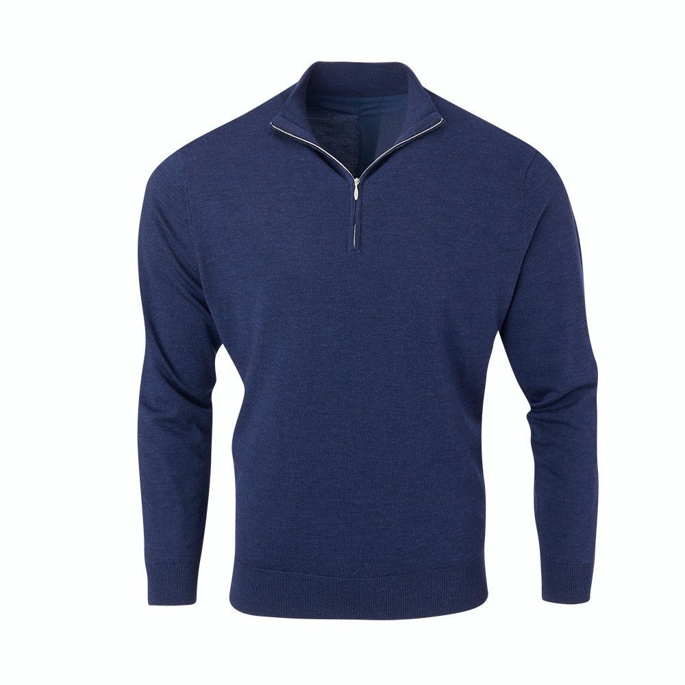 A white sweater with a zipper on the front