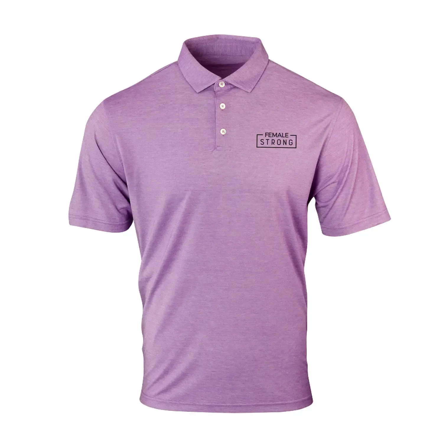 Pre-embroidered with Female Strong Logo: Men's Butter Stripe Polo