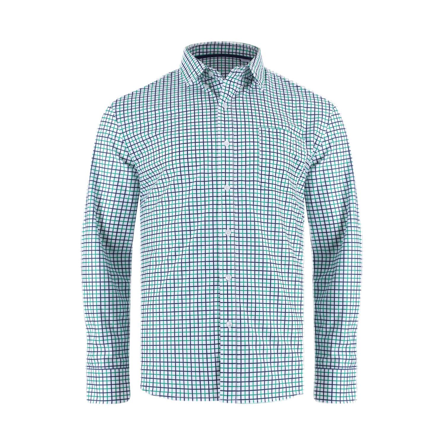 Multi Tattersall Stretch Woven Long Sleeve