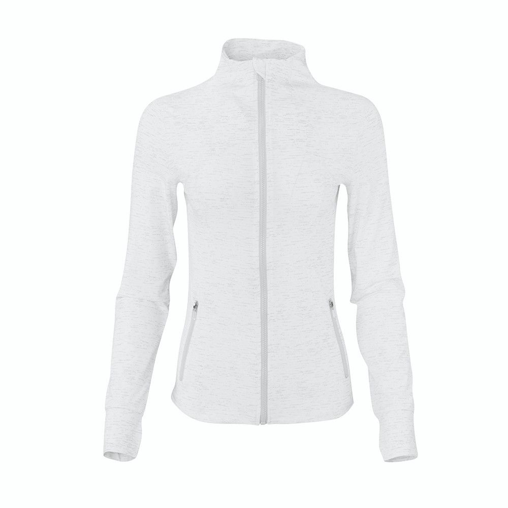 A black jacket with long sleeves and a zipper