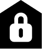 White lock icon on a black square background, representing security or locked content