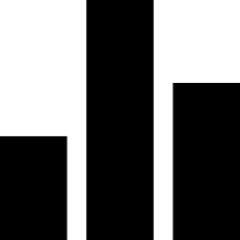 Abstract black vertical bars on a white background, resembling a simple chart or barcode.