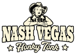 Nash Vegas Honky Tonk logo with a cowboy-hatted figure above bold text and star accents
