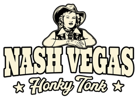 Nash Vegas Honky Tonk logo with a cowboy-hatted figure above bold text and star accents