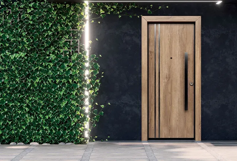 Porta basculante con porta pedonale