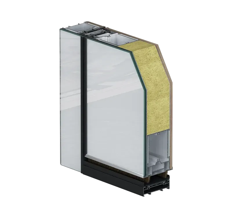 Porta basculante con porta pedonale