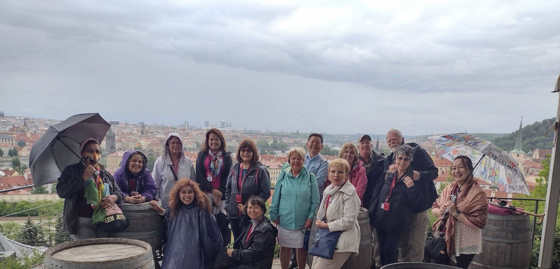 Private tour group arriving at Prague Castle in a premium Mercedes V-Class executive van