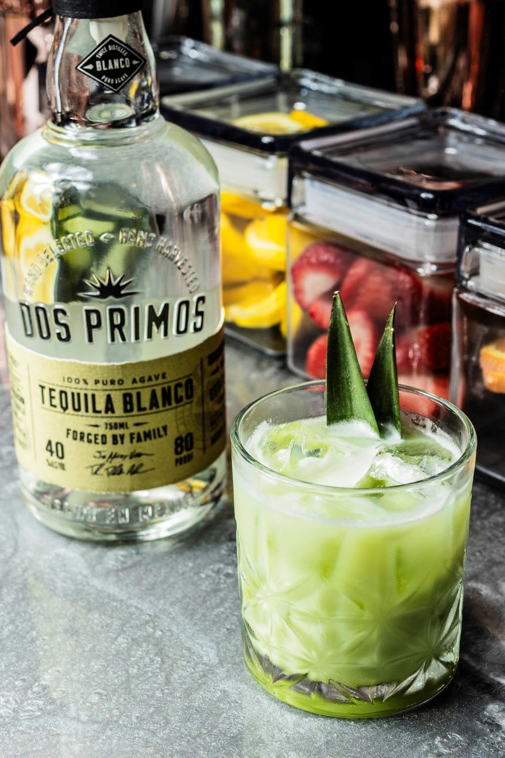 cocktail made with Dos Primos tequila
