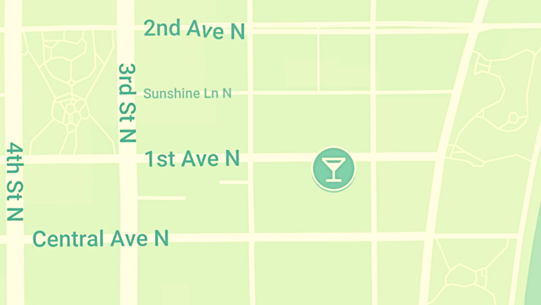 map of downtown St. Petersburg showing location of Tequila Daisy