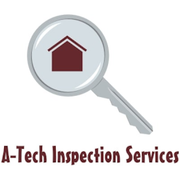 A-Tech Inspection Services logo with a magnifying glass and house icon