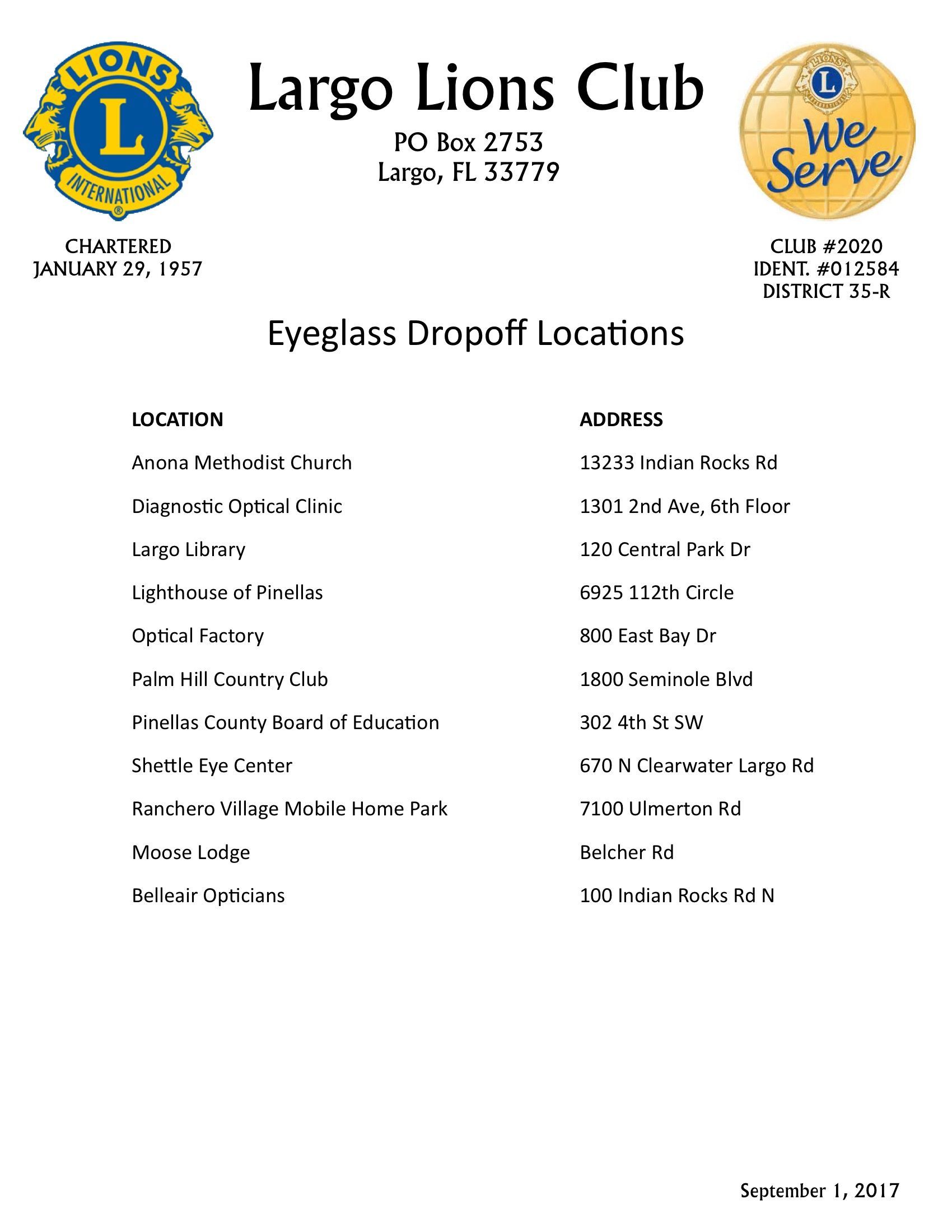 A page of a largo lions club membership application.