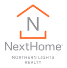NextHome Northern Lights Realty logo: Orange house outline around a gray "N", with "NextHome" above "NORTHERN LIGHTS REALTY."