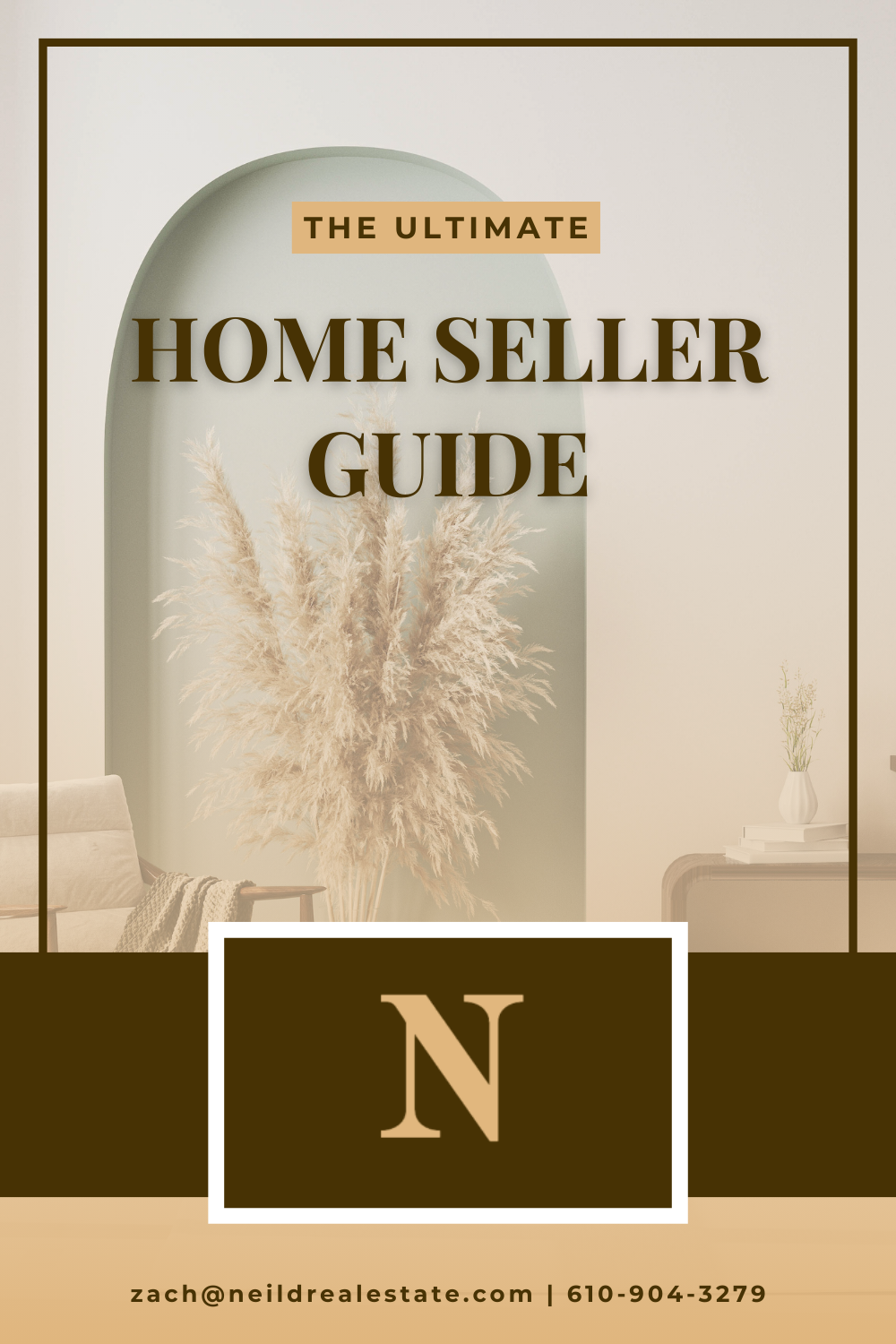 The ultimate home seller guide has a picture of a living room on the cover.