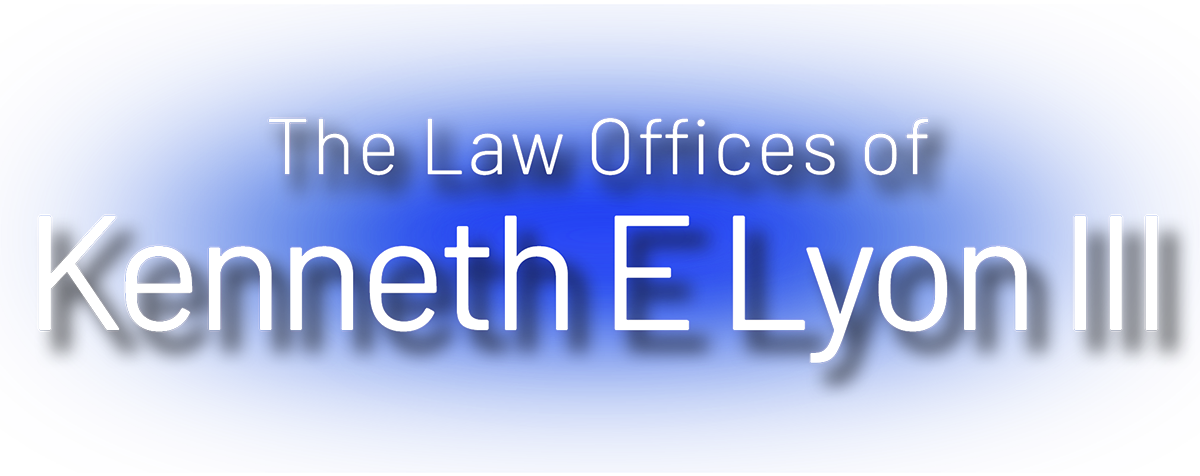 A logo for the law offices of kenneth e lyon iii