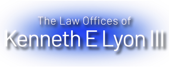A logo for the law offices of kenneth e lyon iii