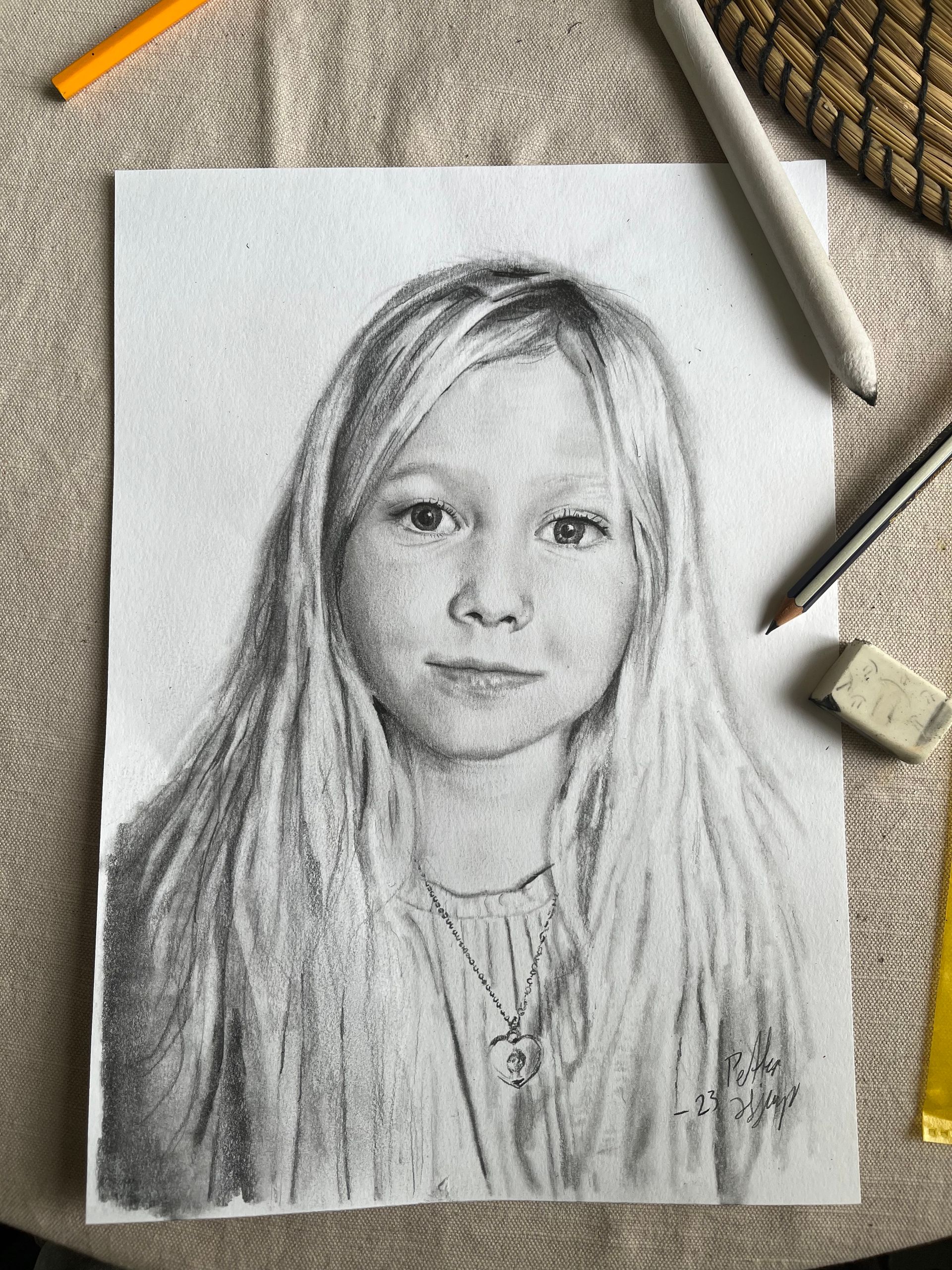 porträtt av flicka, Petter Hjerpe