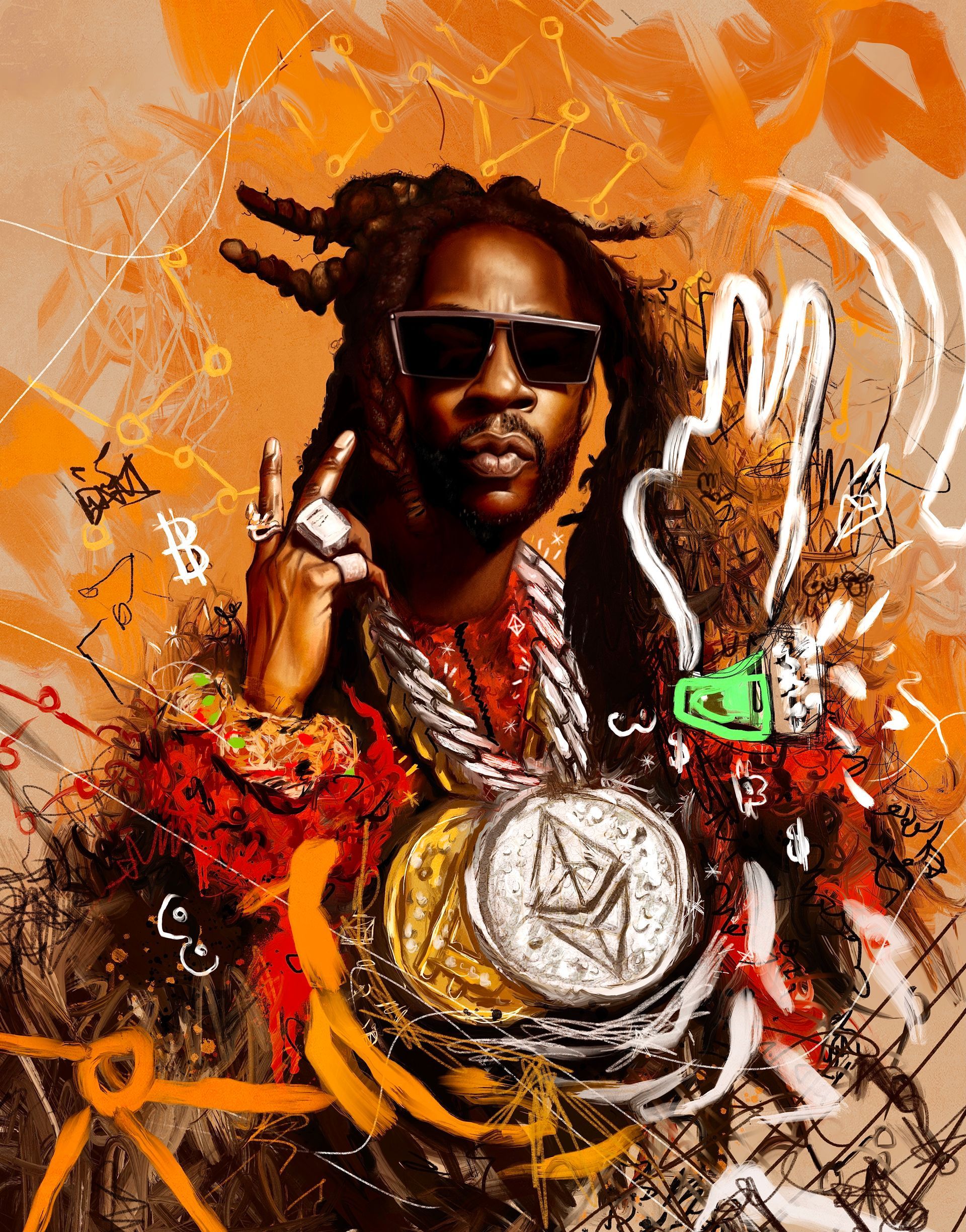 porträtt av rapparen 2Chainz, Henric Aryee