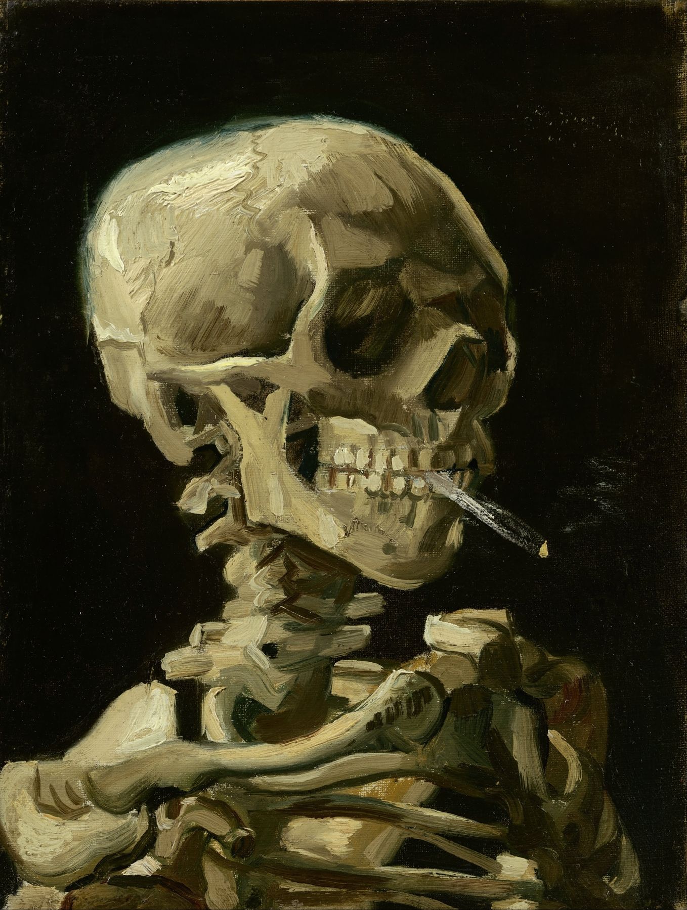 skelett med cigarett