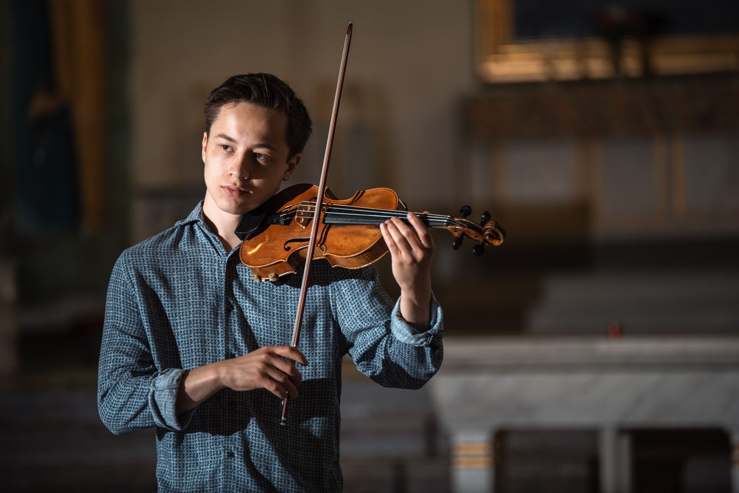 porträtt av violinist Johan Dalene, Niclas Fasth