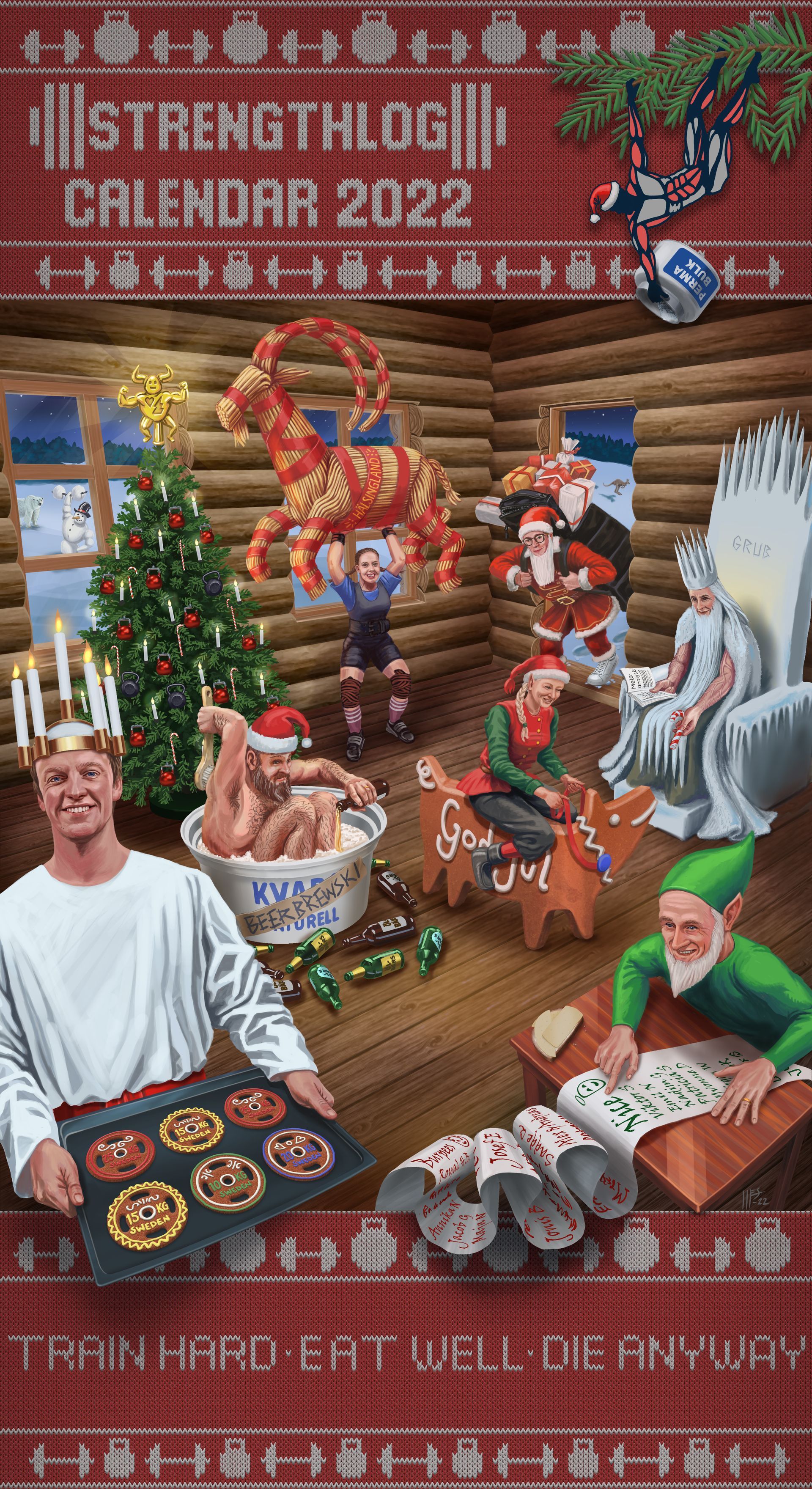 illustration med julmotiv av Jörgen Westin