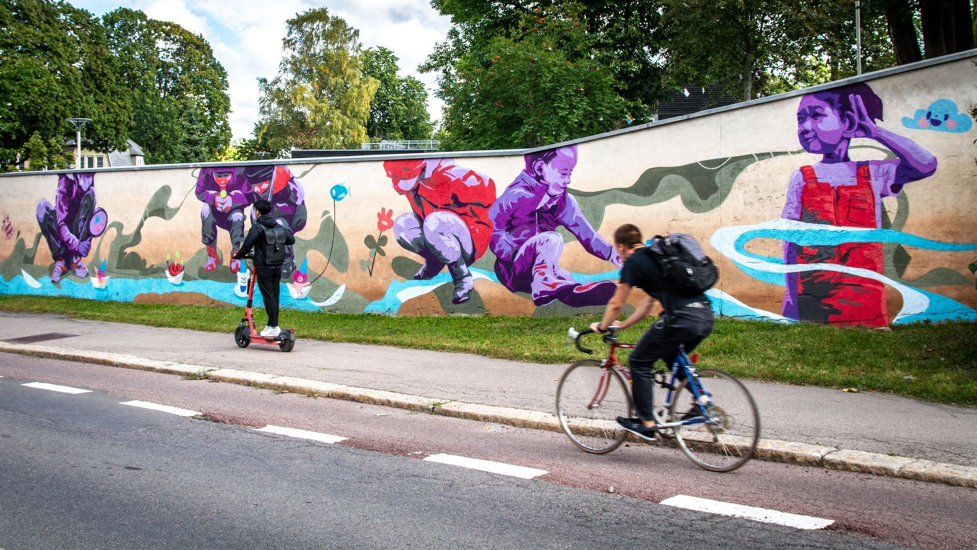 murlamålning på mur