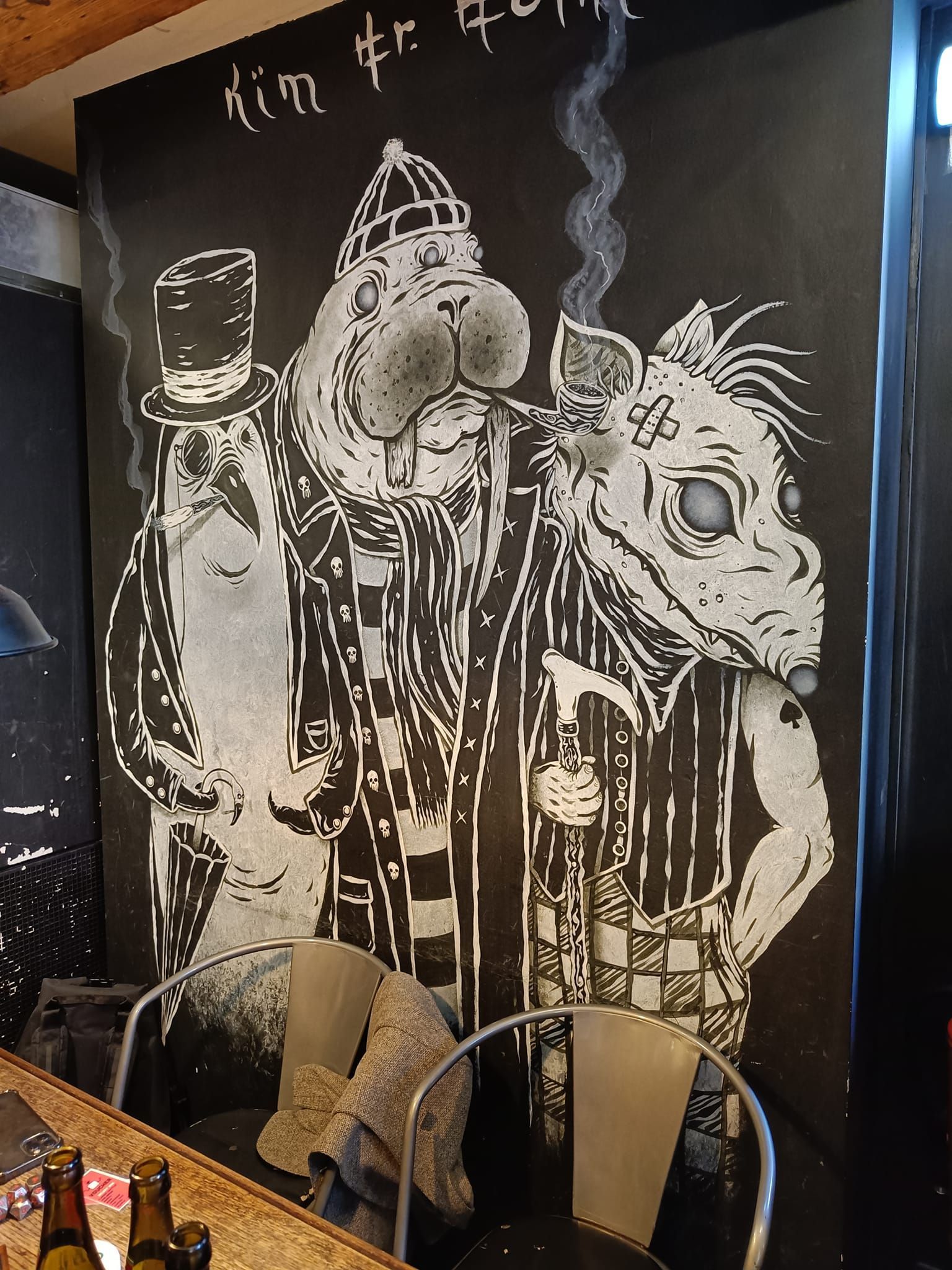 muralmålning av Kim Holm på Bastard Café i Köpenhamn
