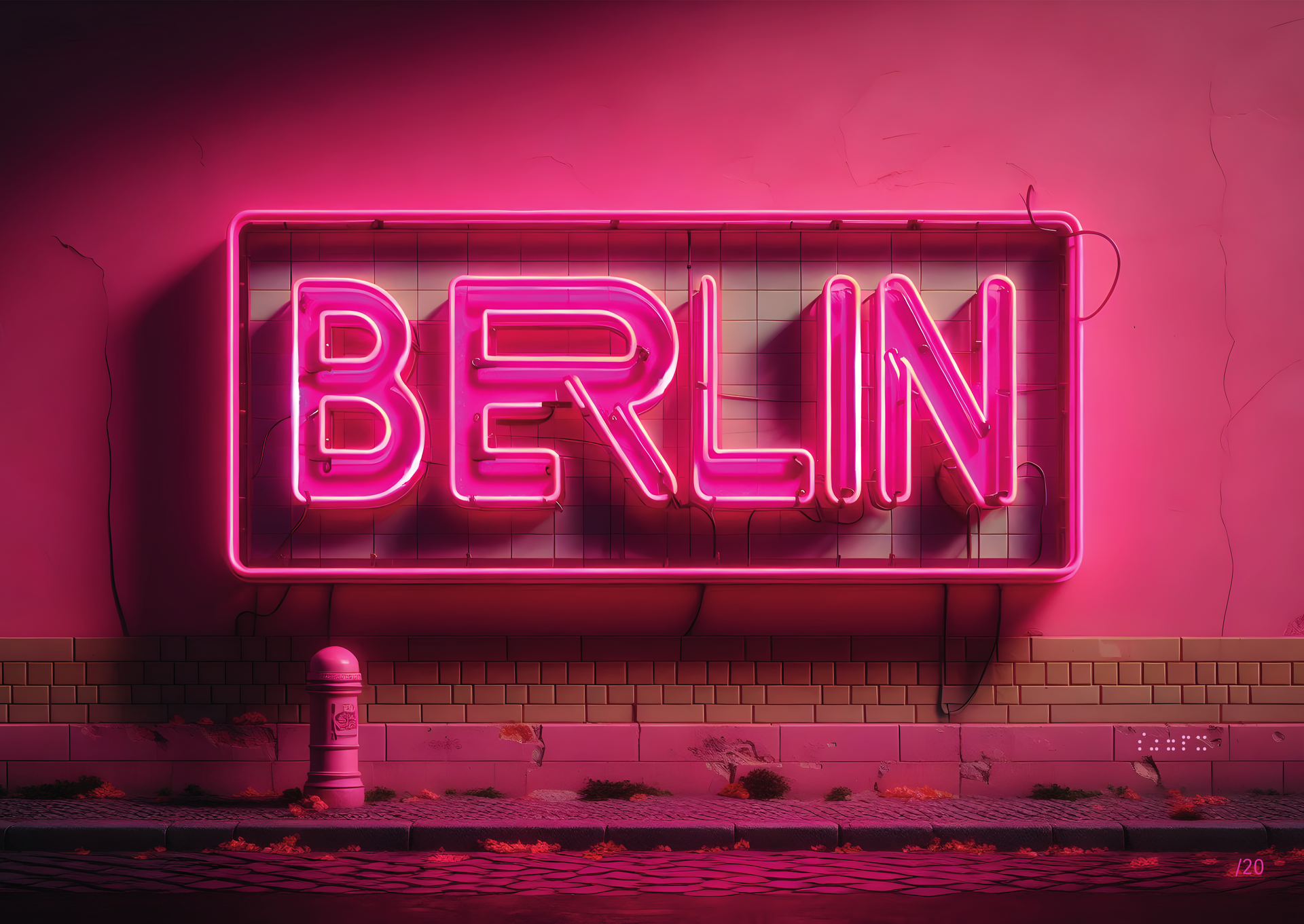 'neonskylt med texten 'BERLIN'