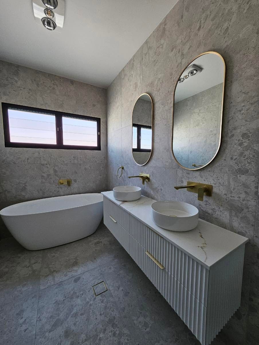 Modern Bathroom With a Freestanding Tub — JDS Kitchens & Detailed Joinery in Albion Park Rail, NSW