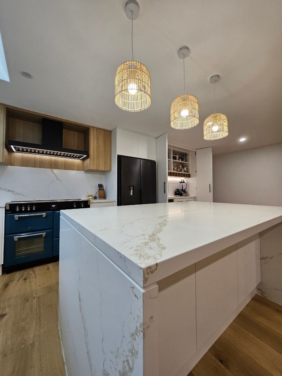 Bright Modern Kitchen With White Island — JDS Kitchens & Detailed Joinery in Albion Park Rail, NSW