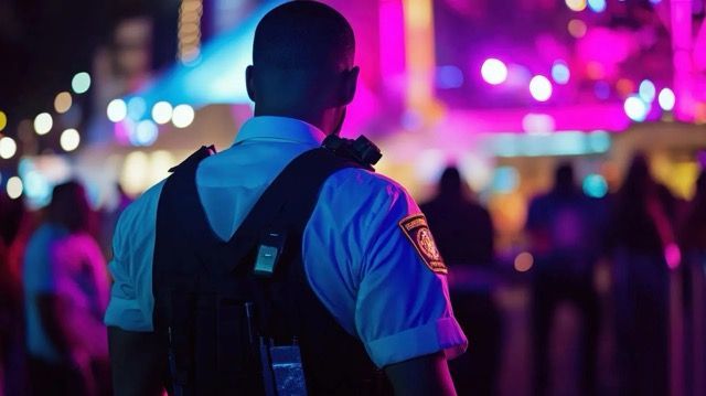 a security guard observing an event