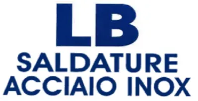 Un logo blu e bianco per lb saldature acciaio inox