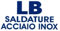 Ein blau-weißes Logo für das lb saldature acciaio inox