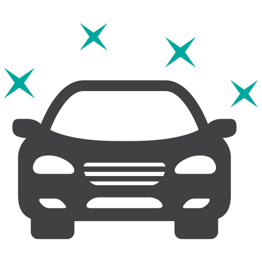 a silhouette of a car with a lot of stars around it .
