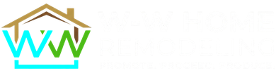 Stylized house logo with brown roof and turquoise and green “WW” letters inside