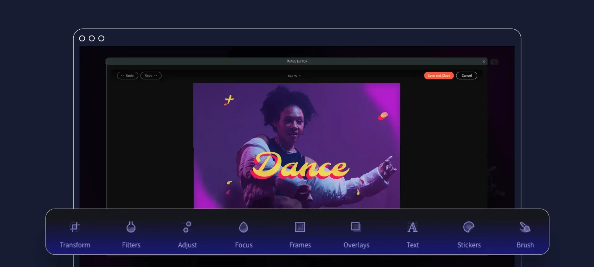 Una computadora portátil con la imagen de una mujer bailando en la pantalla.